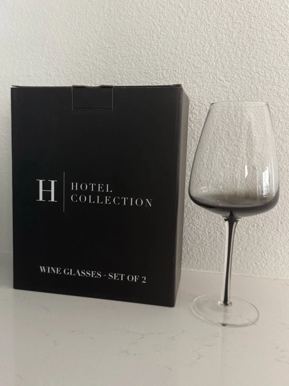 Hotel Collection Gray Smoked Stem Wine Glasses